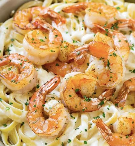 Fettuccini Alfredo with Shrimp